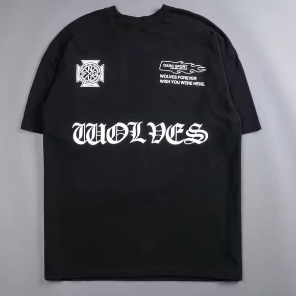 Darc Sport “FORGED” Black Raglan Wolf Graphic Tee L NWT Streetwear Premium Fit - Picture 3 of 10